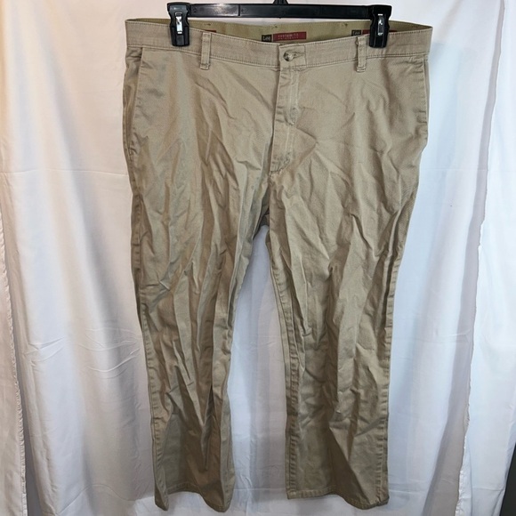 Lee Pants Khaki Custom Fit Chino Straight Leg Professional Work Wear Pants 38x30 - Picture 2 of 11